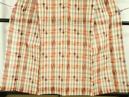平和屋着物■極上　夏物　本場琉球絣　夏琉球　格子　逸品　DZAA8102kh5