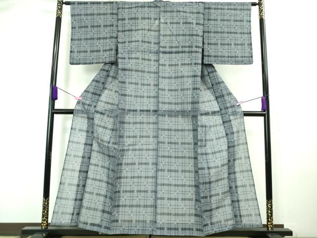 平和屋着物■極上　夏物　本場琉球絣　夏琉球　格子　逸品　未使用　DZAA8104kh5