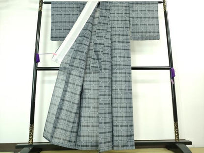 平和屋着物■極上　夏物　本場琉球絣　夏琉球　格子　逸品　未使用　DZAA8104kh5