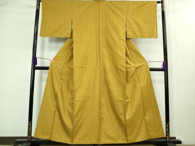 平和屋着物●極上　本場黄八丈　まるまなこ　紬　間道　逸品　未使用　DZAA8112kh5