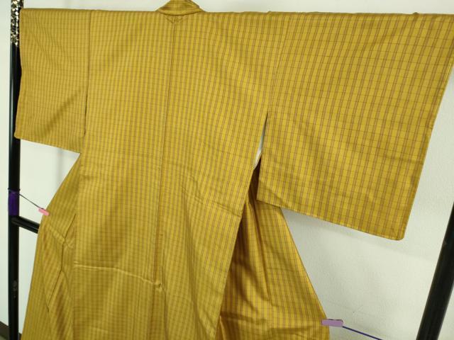平和屋着物●極上　本場黄八丈　まるまなこ　紬　間道　逸品　未使用　DZAA8112kh5