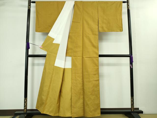 平和屋着物●極上　本場黄八丈　まるまなこ　紬　間道　逸品　未使用　DZAA8112kh5