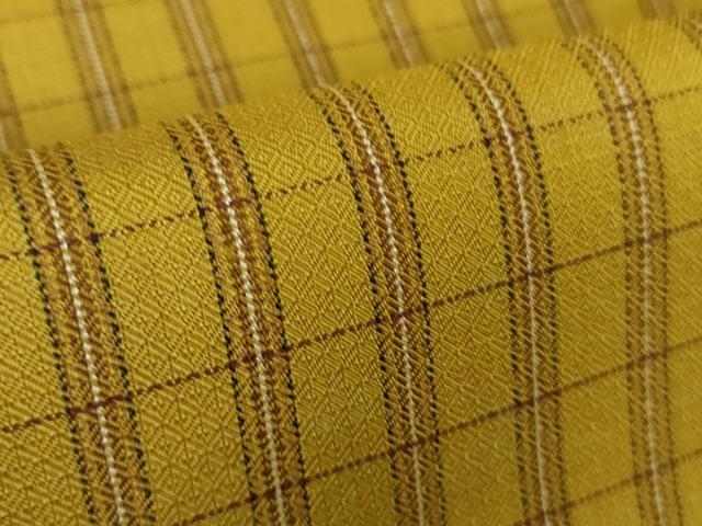 平和屋着物●極上　本場黄八丈　まるまなこ　紬　間道　逸品　未使用　DZAA8112kh5