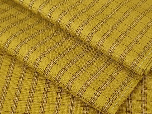 平和屋着物●極上　本場黄八丈　まるまなこ　紬　間道　逸品　未使用　DZAA8112kh5