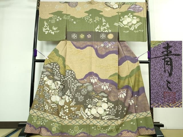 平和屋本店■極上　京友禅の第一人者　松井青々　訪問着　辻が花　金彩　逸品　DZAA8114kh5