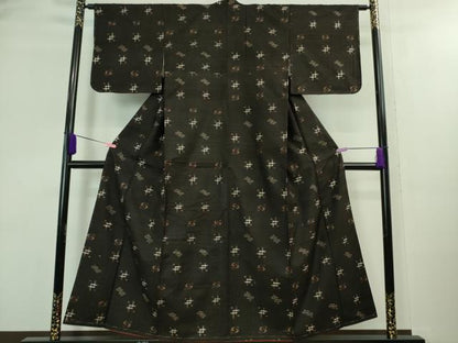 平和屋着物●極上　国指定重要無形文化財　本場久米島紬　手織　逸品　未使用　DZAA8121kh5