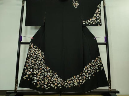 平和屋本店■極上　訪問着　総刺繍　宝尽くし　松竹梅　黒地　金糸　逸品　DZAA8122kh5
