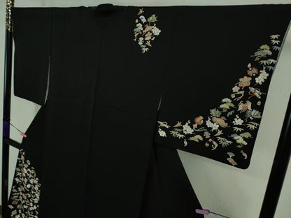 平和屋本店■極上　訪問着　総刺繍　宝尽くし　松竹梅　黒地　金糸　逸品　DZAA8122kh5