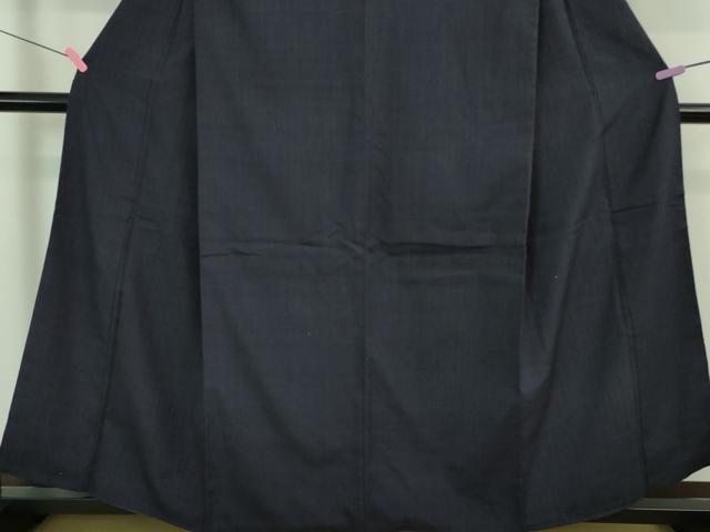 平和屋着物●極上 本場結城紬 重要無形文化財 奥順謹製 色無地 濃藍色 証紙付き 逸品 DZAA8126kh5