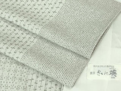 平和屋着物▽極上 洗える最高級着物 ＜英＞はなぶさ謹製 小紋 単衣 亀甲間道 逸品 DZAA8141kh5