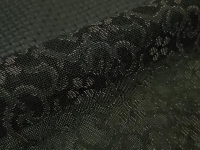 平和屋着物＊極上 夏物 お召 夏お召 花唐草紋紗 黒地 逸品 未使用 DZAA8151kh5