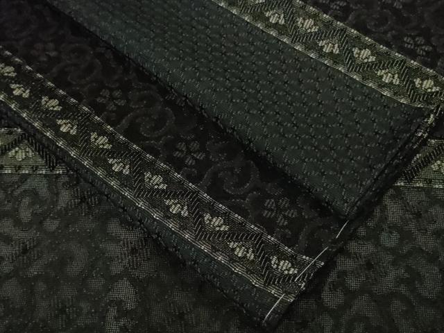平和屋着物＊極上 夏物 お召 夏お召 花唐草紋紗 黒地 逸品 未使用 DZAA8151kh5