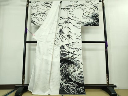 平和屋本店■極上　訪問着　立波文　暈し染め　金彩　逸品　DZAA8173kh5