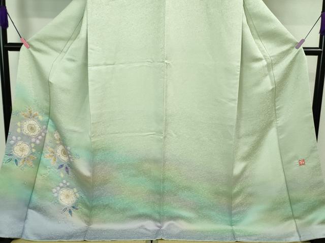 平和屋本店■最高級　二代目　久保田一竹　幻の辻が花　色留訪問着　暈し染め　銀通し地　ロング丈　反端付き　逸品　DZAA8178kh5