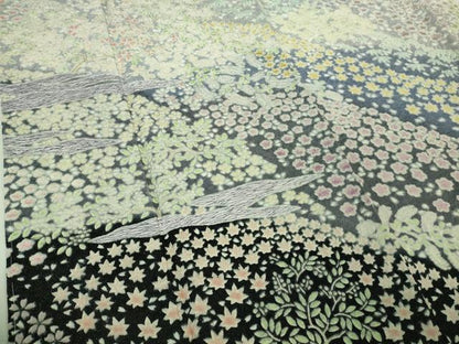 平和屋本店●極上　中国三大刺繍　相良刺繍　訪問着　舞花文　暈し染め　銀通し地　ロング丈　逸品　未使用　DZAB6760kh6