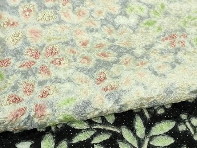 平和屋本店●極上　中国三大刺繍　相良刺繍　訪問着　舞花文　暈し染め　銀通し地　ロング丈　逸品　未使用　DZAB6760kh6