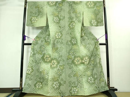 平和屋着物∴極上 夏物 浴衣 有松鳴海絞り 花唐草文 暈し染め 綿 逸品 DZAA8185kh5