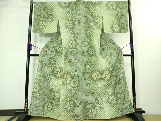 平和屋着物∴極上 夏物 浴衣 有松鳴海絞り 花唐草文 暈し染め 綿 逸品 DZAA8185kh5