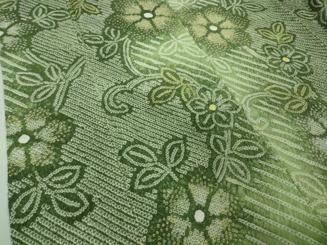 平和屋着物∴極上 夏物 浴衣 有松鳴海絞り 花唐草文 暈し染め 綿 逸品 DZAA8185kh5