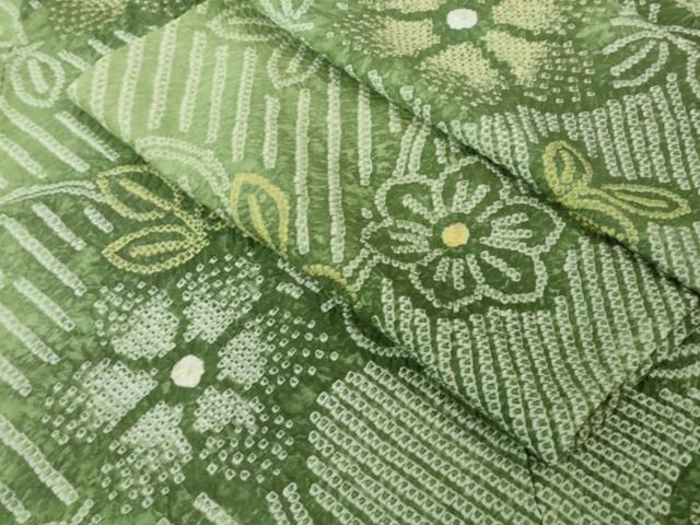 平和屋着物∴極上 夏物 浴衣 有松鳴海絞り 花唐草文 暈し染め 綿 逸品 DZAA8185kh5