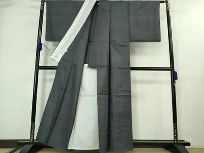 平和屋着物＊極上 夏物 野蚕糸 紬 色無地 留紺色 逸品 DZAA8188kh5