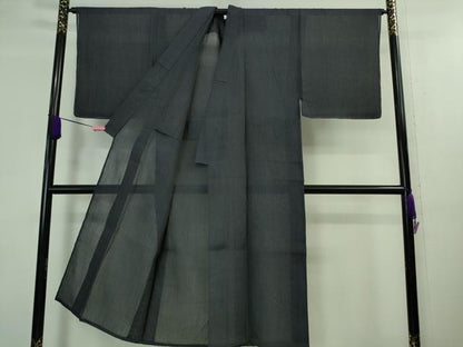 平和屋着物＊極上 夏物 男性 本場小千谷ちぢみ 色無地 濃藍色 麻 逸品 未使用 DZAA8190kh5
