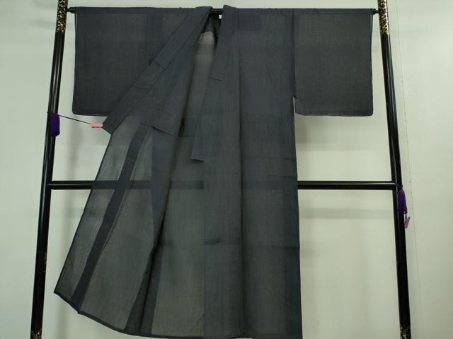 平和屋着物＊極上 夏物 男性 本場小千谷ちぢみ 色無地 濃藍色 麻 逸品 未使用 DZAA8190kh5