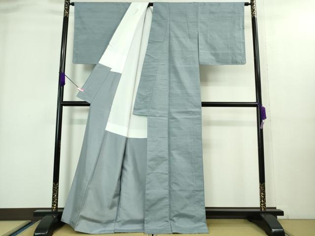 平和屋着物●極上　紅花紬　米沢　新田英行　新田間道　唐彩　草木染　藍　梅　青藤色　証紙付き　逸品　未使用　DZAA8192kh5