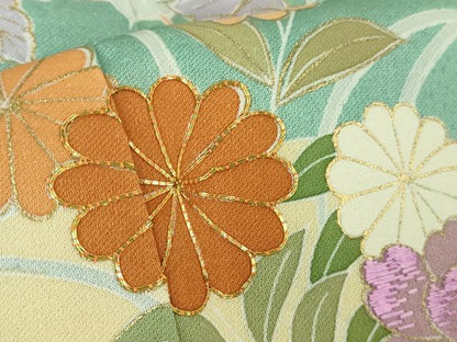 平和屋本店■極上　創業460年・千總　訪問着　駒刺繍　扇面吉祥花文　暈し染め　金彩　逸品　DZAA8193kh5