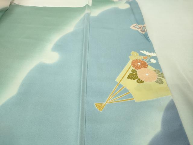 平和屋本店■極上　創業460年・千總　訪問着　駒刺繍　扇面吉祥花文　暈し染め　金彩　逸品　DZAA8193kh5