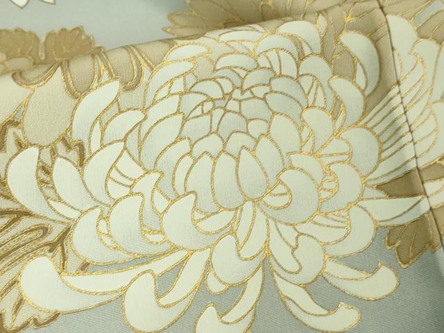 平和屋本店■極上　創業460年・千總　色留袖　駒刺繍　乱菊　スモークブルー色地　暈し染め　金彩　三越扱い　逸品　DZAA8195kh5