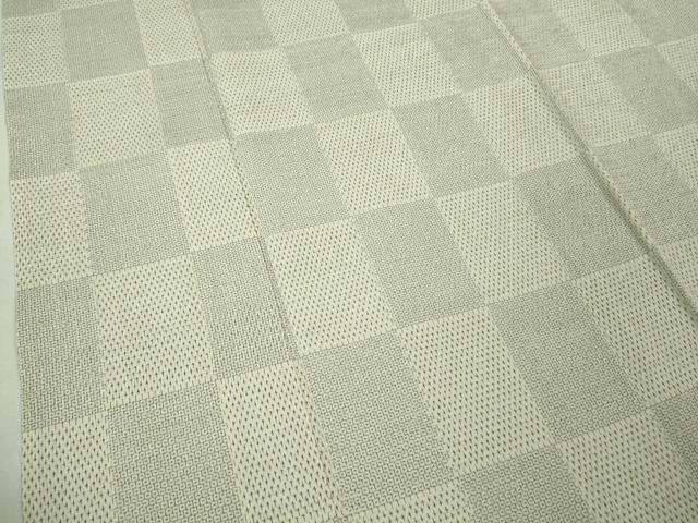 平和屋本店▽極上 本塩沢 単衣 110亀甲 市松文様 ゑり善扱い ロング丈 逸品 未使用 DZAA8198kh5