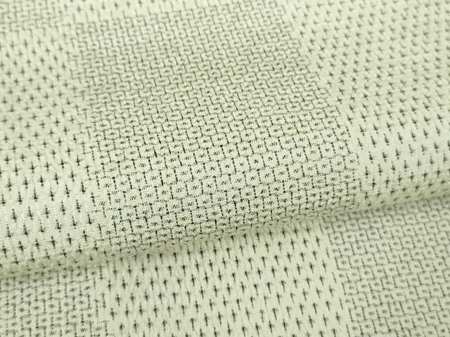 平和屋本店▽極上 本塩沢 単衣 110亀甲 市松文様 ゑり善扱い ロング丈 逸品 未使用 DZAA8198kh5