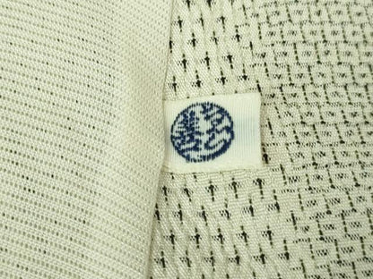 平和屋本店▽極上 本塩沢 単衣 110亀甲 市松文様 ゑり善扱い ロング丈 逸品 未使用 DZAA8198kh5