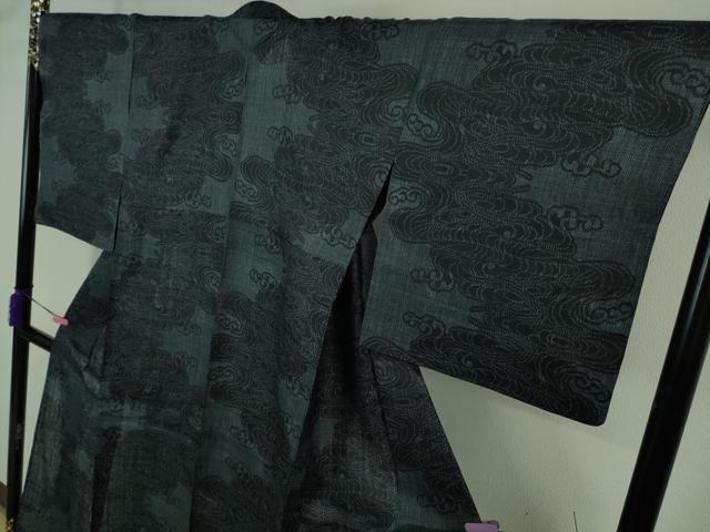 平和屋本店■極上　夏物　重要無形文化財　本場宮古上布　苧麻　立波文　逸品　DZAA8200kh5