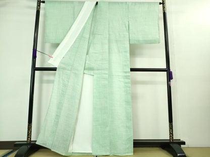 平和屋本店■極上　夏物　京都祇園の老舗　ぎをん齋藤　近江縮み　薄萌葱色地　たとう紙付き　逸品　DZAA8201kh5