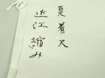 平和屋本店■極上　夏物　京都祇園の老舗　ぎをん齋藤　近江縮み　薄萌葱色地　たとう紙付き　逸品　DZAA8201kh5