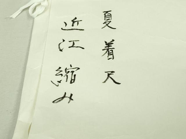 平和屋本店■極上　夏物　京都祇園の老舗　ぎをん齋藤　近江縮み　薄萌葱色地　たとう紙付き　逸品　DZAA8201kh5