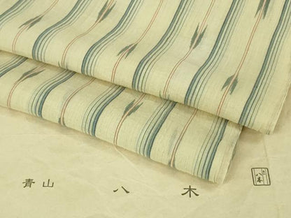 平和屋本店■極上　夏物　青山八木　本場小千谷ちぢみ　麻　矢羽間道　たとう紙付き　逸品　DZAA8202kh5