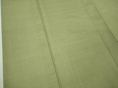 平和屋本店■極上　夏物　銀座もとじ　夏お召　間道　柳茶色地　逸品　DZAA8203kh5