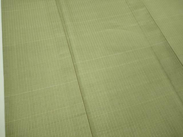 平和屋本店■極上　夏物　銀座もとじ　夏お召　間道　柳茶色地　逸品　DZAA8203kh5