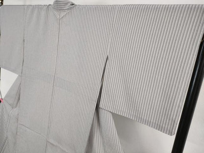 平和屋着物▽極上 本塩沢 やまだ織 単衣 縞 小出マサイ作 証紙付き 逸品 DZAA8205kh5