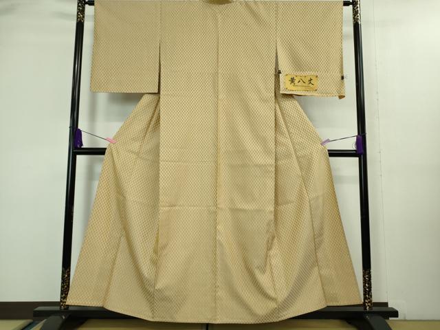 平和屋本店■極上　山下八百子　山下芙美子　本場黄八丈　市松綾織　紬　単衣　草木染　証紙付き　逸品　DZAA8207kh5