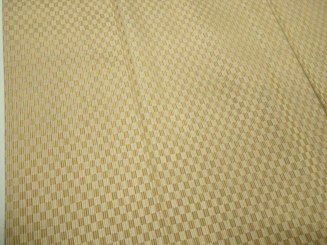 平和屋本店■極上　山下八百子　山下芙美子　本場黄八丈　市松綾織　紬　単衣　草木染　証紙付き　逸品　DZAA8207kh5