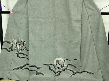 平和屋本店■極上　訪問着　お召地　風神雷神　ロング丈　逸品　DZAA8210kh5