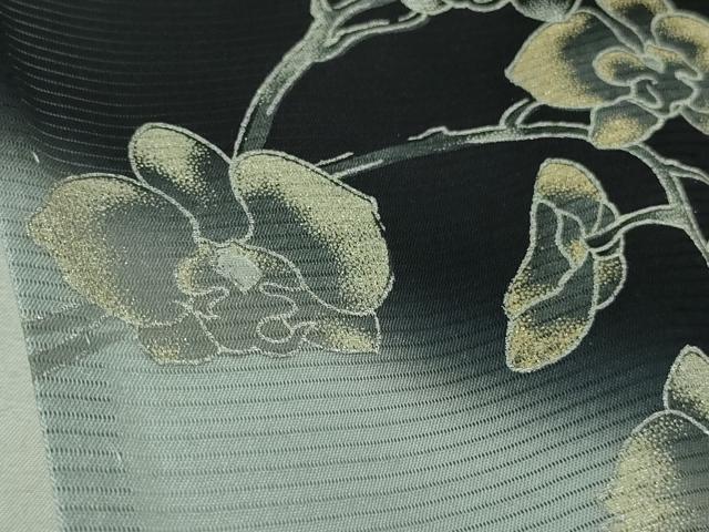 平和屋着物＊極上 夏物 訪問着 絽 胡蝶蘭 濃紺地 暈し染め 金銀彩 逸品 未使用 DZAA8212kh5