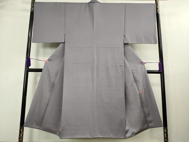 平和屋本店■極上 男性 国際的伝統工芸作家 十二代 藤林徳扇 苑寿 色無地 アンサンブル 羽裏:虎 藤紫色 銀通し地 羽織紐付 逸品DZAA8215kh5