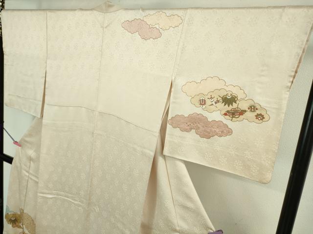 平和屋本店■極上　皇室献上作家　藤井寛　訪問着　駒刺繍　雲重ね　宝尽くし　桜色地　金彩　京都きもの友禅扱い　逸品　DZAA8217kh5
