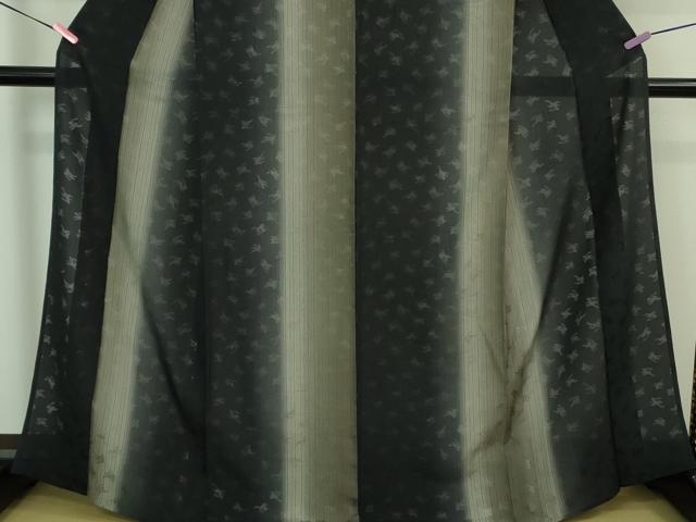 平和屋着物■極上　夏物　京都　染元　もじり織　小紋　飛兎紋紗　間道　暈し染め　証紙付き　逸品　DZAA8221kh5