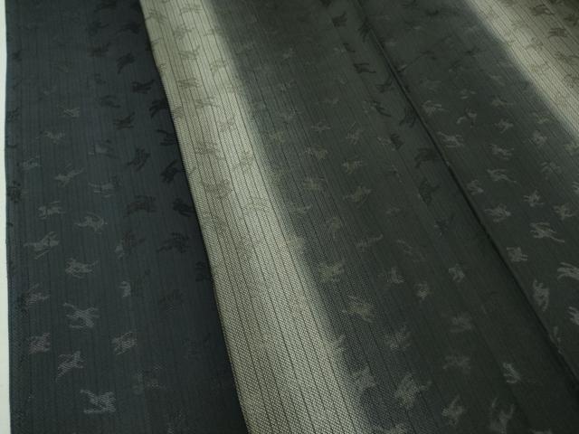 平和屋着物■極上　夏物　京都　染元　もじり織　小紋　飛兎紋紗　間道　暈し染め　証紙付き　逸品　DZAA8221kh5